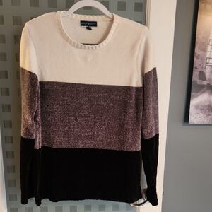 Karen Scott Women's Colorblock Sweater - Cream, Gray, Black